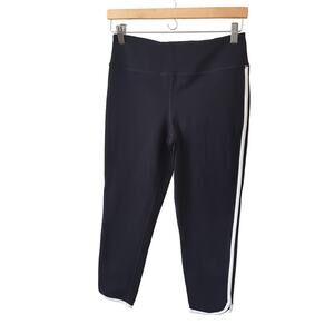 Tuckernuck Womens Pants Medium Black White Piping Athletic Legging Run Pull On